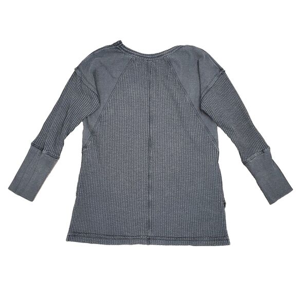 Soft Surroundings Thermal Waffle Knit Longsleeve Tunic S Gray Outdoors Grunge - Picture 2 of 11